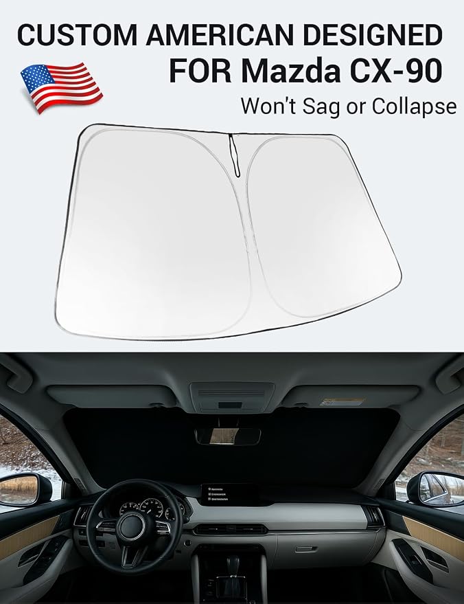 Proadsy 2026 Upgrade Windshield Sun Shade Custom Fit Mazda CX-90 2024 2025 2026 - Image 2
