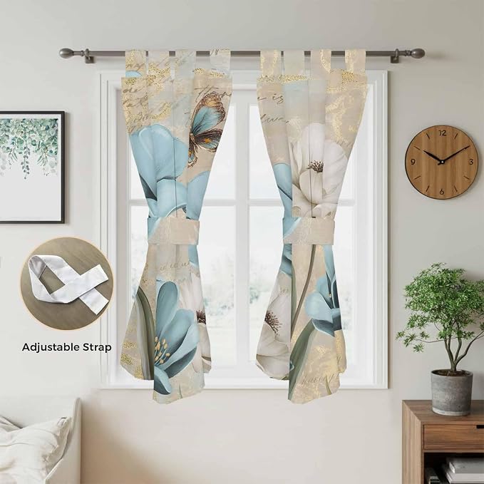 Spring Flowers Bedroom Curtains 72 Inch Length, Window Curtains Tab Top - Image 5