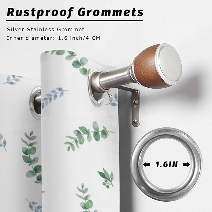 Leaf Outdoor Curtains for Patio Summer Jugal Leaves Pastoral Plant Waterproof - Image 2