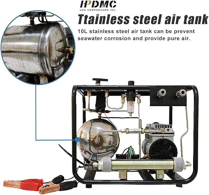 Oil-free Dive 12V 550W Air Compressor System Vacuum Pump - Image 5