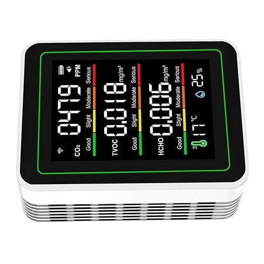Aramox CO2 TVOC HCHO Indoor Air Quality Meter, 5 in 1 WiFi LCD Color Screen - Image 4