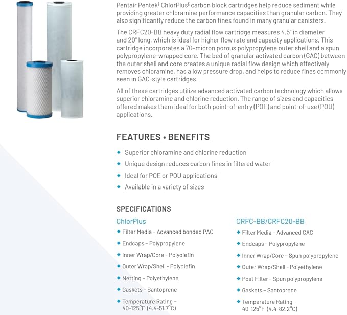 Pentek - 255416-43 ChlorPlus-10 Chloramine Filter, 1 Micron - Image 4