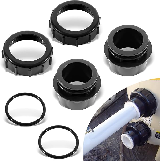 sixcow 2 Pack 270100 Black Pool Valve Adaptor Replacement Kit by Sixcow