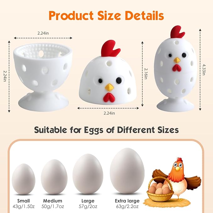 Egg Brush Cleaner, Egg Cleaner for Fresh Eggs, Cute Chick Shaped Egg Wash and - Image 2