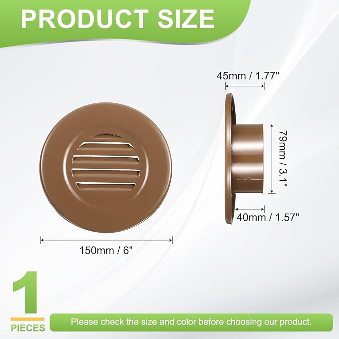 PATIKIL 3" Round Air Vent, Louver Grille Cover Aluminum Alloy Soffit Vent HVAC - Image 2