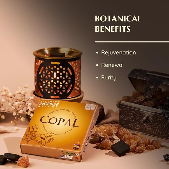 Copal Incense Bricks & Flower of Life Exotic Burner by Aromafume | 2 Trays x 9 - Image 4