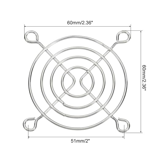 PATIKIL 60mm Fan Grill with Screws, 10 Pack Chrome Plated Iron Frame Ventilator - Image 2