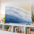 Summer Beach Ocean Blue Gradient Indoor TV Cover, Elastic TV Screen Protector by Unknown