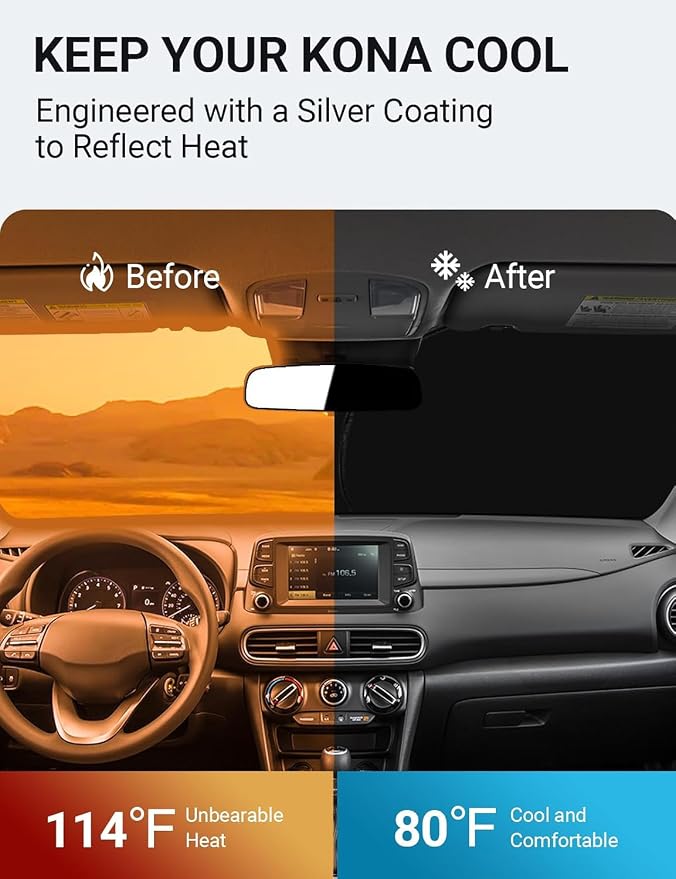 Proadsy 2026 Upgrade Front Windshield Sun Shade Foldable Sunshade Protector - Image 3