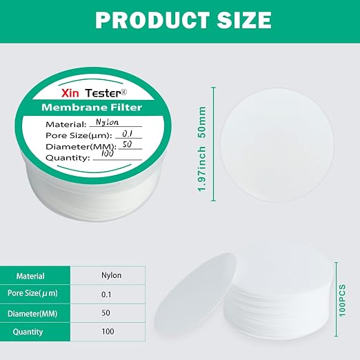 50 Nylon disc Membrane Filters Filter Pieces Nylon Disc Membrane Filters mm - Image 5