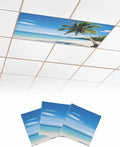 Yukro 3 Pack Beach Palm Tree Fluorescent Light Covers Summer Ocean Blue Sky by Unknown
