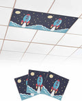 Yukro 3 Pack Cute Cartoon Fluorescent Light Covers Rocket Moon Stars Night Sky by Unknown