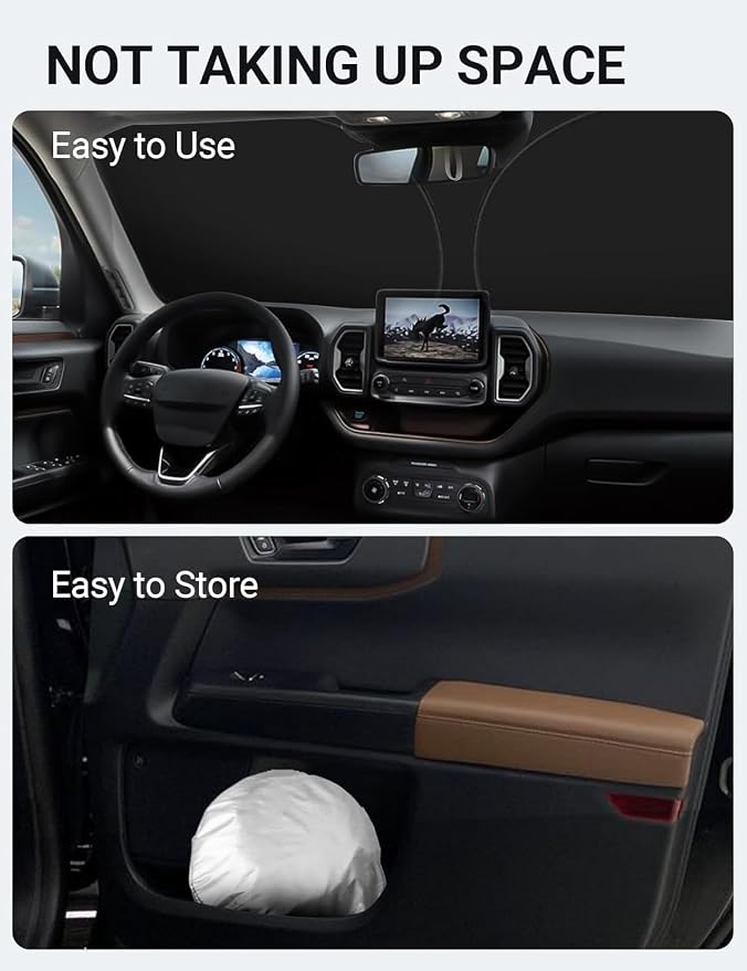 Proadsy 2026 Upgrade Windshield Sun Shade Custom Fit Ford Bronco Sport - Image 9