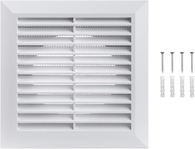 4 Inch Fit - White Plastic Vent Cover - Exhaust Dryer Vent Cover - Built-in by HVACOV