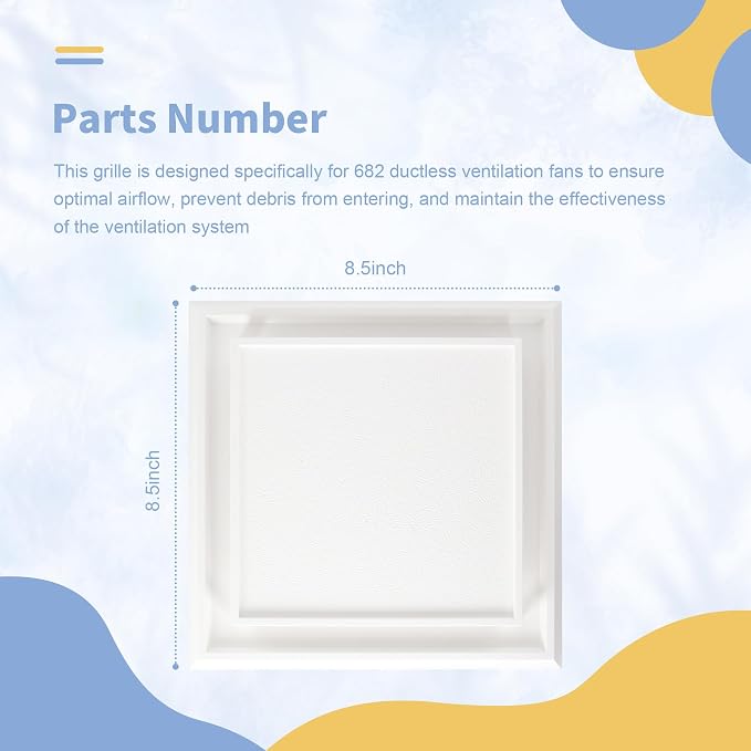 682 Duct-Free Ventilation Fan Cover Grille Replace - Image 2