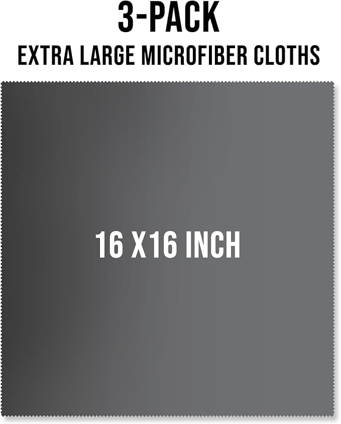 JUNRO 3-Pack 16x16 Inch Extra Large Lint-Free Microfiber Cleaning Cloths - Image 8