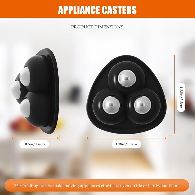 Homesweet Heavy-Duty Appliance Casters 8-Pack – 360° Rotating Furniture Sliders - Image 4