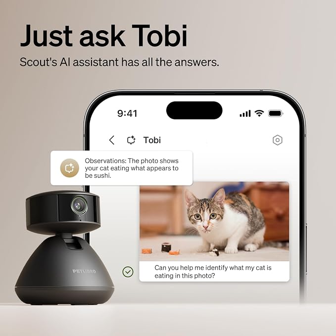 PETLIBRO Dog Camera with Phone App, 360° Auto Tracking Pet Camera Indoor with - Image 9
