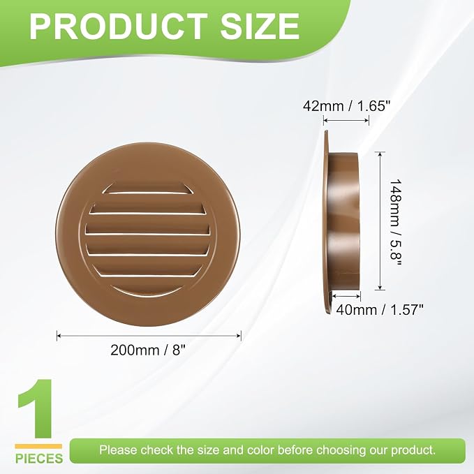 PATIKIL 6" Round Air Vent, Louver Grille Cover Aluminum Alloy Soffit Vent HVAC - Image 2