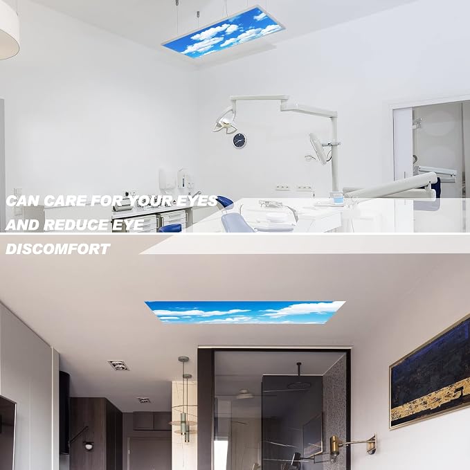 Amylove 4 Pcs Fluorescent Light Covers Classroom Ceiling Panels Light Filters - Image 6