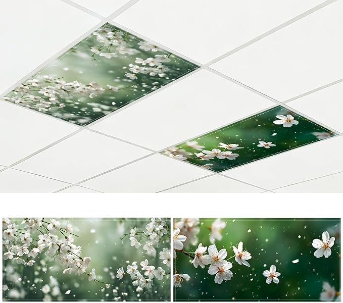 Fluorescent Light Covers-2 Pack 4 x 2 Feet Magnetic Ceiling Light Cover Room by BSFHH