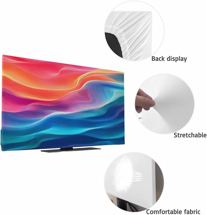 Modern Abstract Water Ripple Ombre Indoor TV Cover, Elastic TV Screen Protector - Image 7