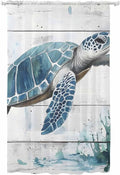 Sheer Curtains 96 Inches Long, Teal Green Sea Turtle Semi Sheer Curtains Light by Unknown