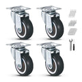 2.5'' Caster Wheels Set of 4 Heavy Duty No Noise Castors, Swivel Top Plate by PLOZEC