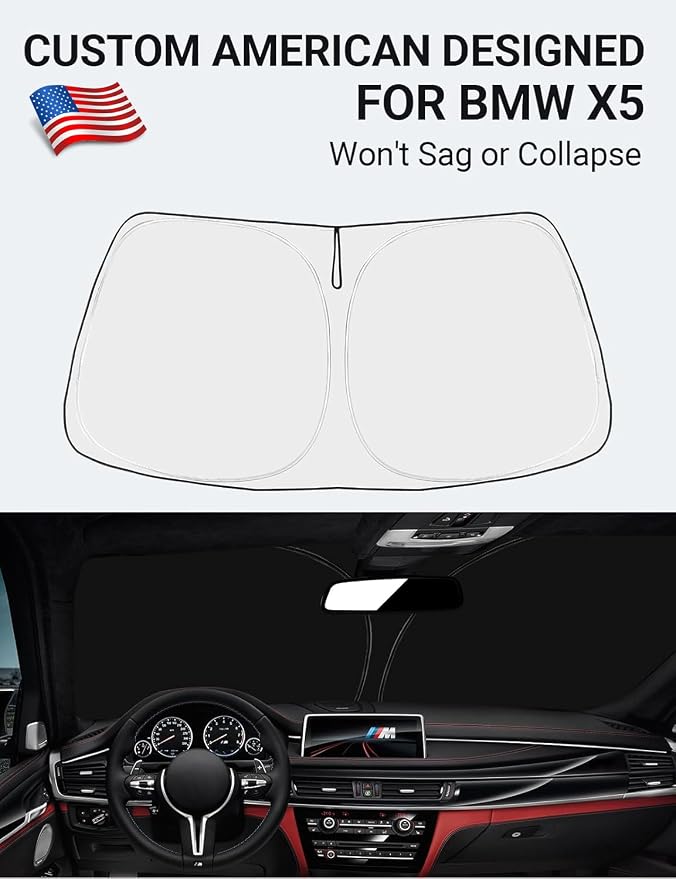 Proadsy Windshield Sun Shade for BMW X5 2014-2018 Accessories Custom Fit M - Image 2