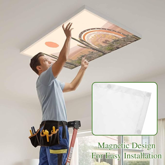 Fluorescent Light Covers for Ceiling Lights Cactus Desert Magnetic Light - Image 3