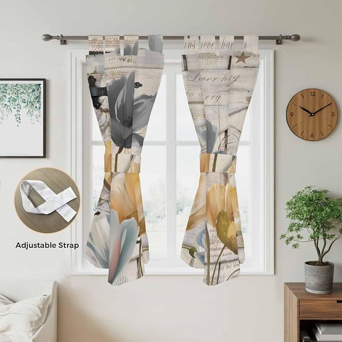 Spring Tulips Flower Living Room Curtains 84 Inch Length, Window Curtains Tab - Image 5