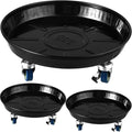 3 Packs Metal Plant Caddy with Wheels 13" Rolling Plant Stand Heavy Duty Plant by Planterhoma