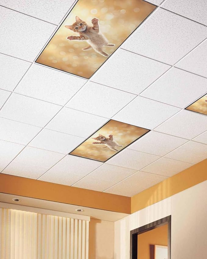 Cute Orange Cat Fluorescent Light Covers - Image 2
