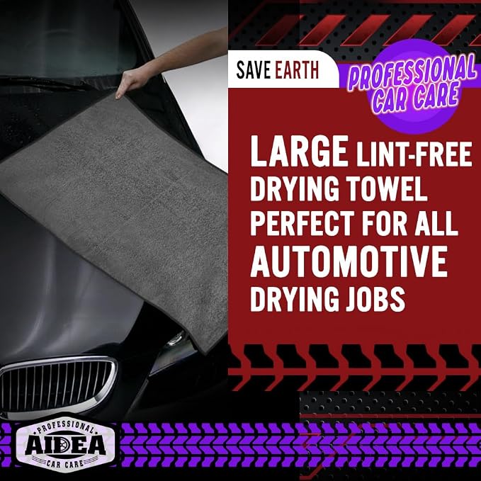 AIDEA Microfiber Towels for Cars-4PK, Large Professional Car Drying Towel - Image 6