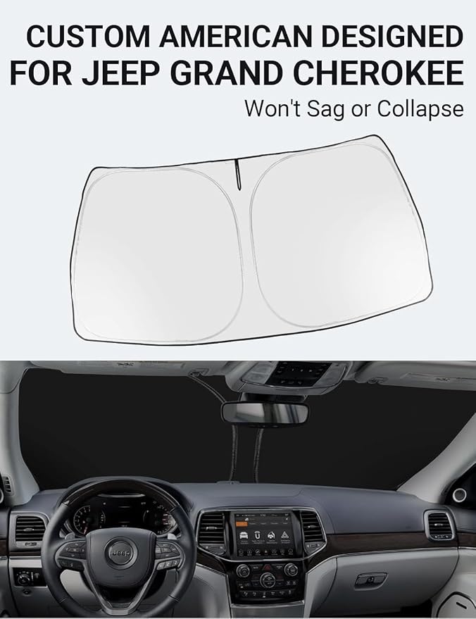 Proadsy Windshield Sun Shade for Jeep Grand Cherokee 2014-2025 2026 4-Layer - Image 2
