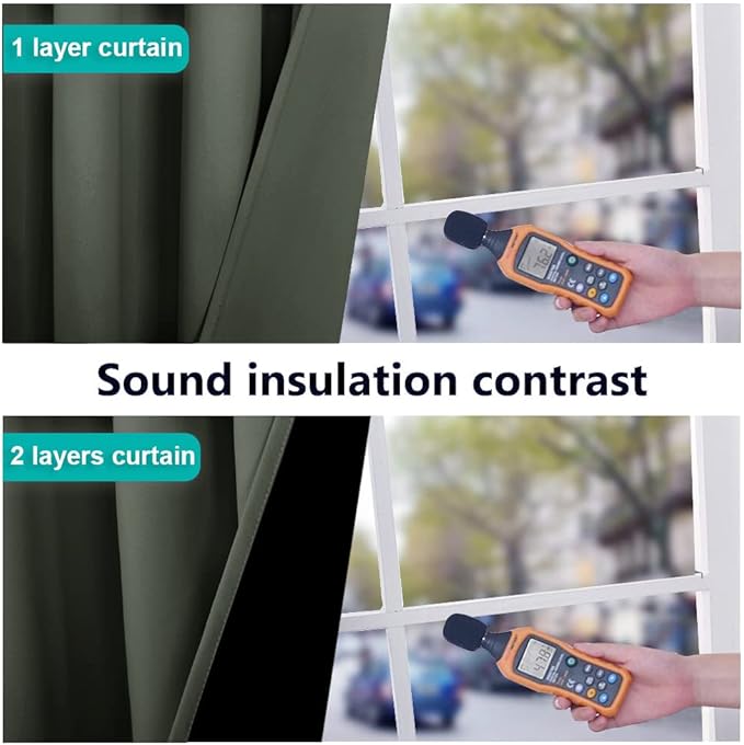 NICETOWN 100% Blackout Window Curtain Panels, Full Light Blocking Drapes with Black Liner for Nursery, 72-inch Drop Thermal Insulated Draperies (Dark Mallard, 2 Pieces, 46-inch Wide Per Panel)