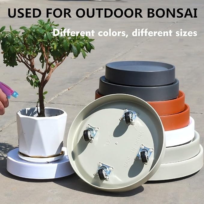 12.4" Plant Caddy with Hidden Wheels, Easy Move Pots Trolley - Image 6