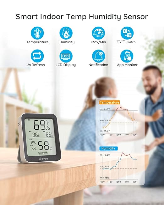 Govee Indoor Hygrometer Thermometer 2Pack H5075 - Image 5