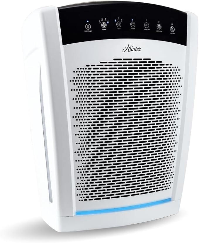 Hunter HP800 Air Purifiers for Home Large Room and Bedroom. True HEPA Air by HunterFanCompany