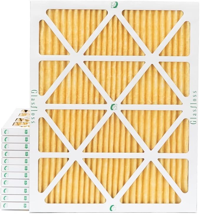 Glasfloss 20x24x1 MERV 11 AC & Furnace Air Filters. Case of 12. Actual Size: by Glasfloss