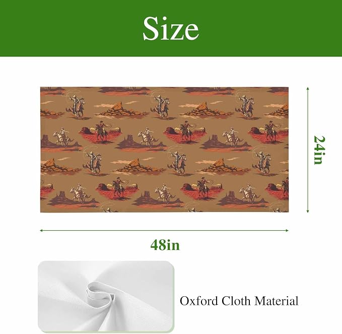Cowboys Horses 4 Pcs Fluorescent Light Covers 4 x 2 Feet, Desert Ethnic Winds - Image 9