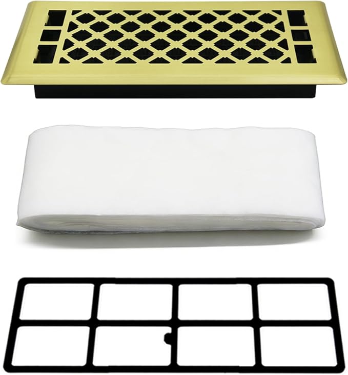 4x10 Inch Brushed Gold Floor Register by JATOHOME