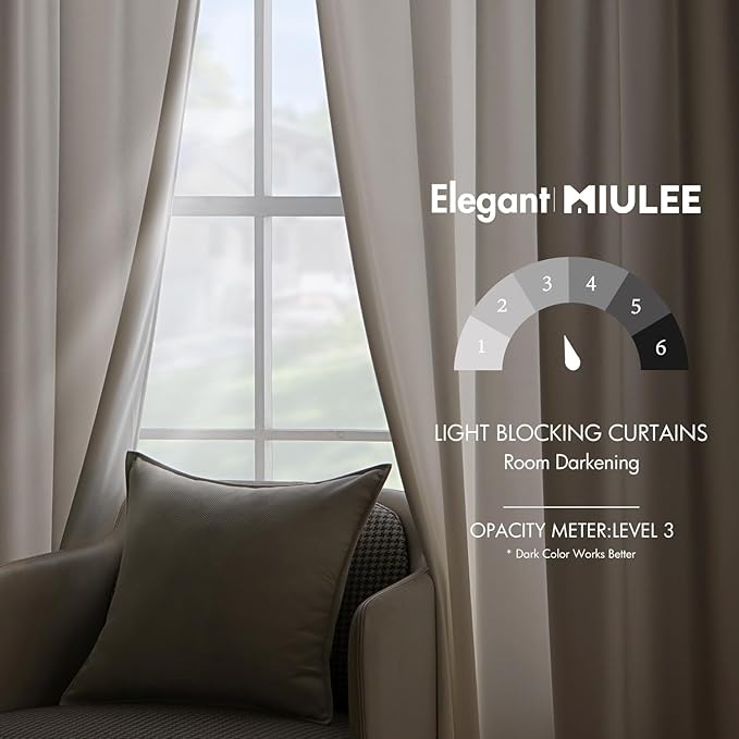 MIULEE Velvet Curtains 84 inches - Luxury Curtains for Bedroom Living Room Thermal Insulated Super Soft Room Darkening Window Drapes Rod Pocket & Back Tab, Ivory, W52 x L84 inches, 2 Panels