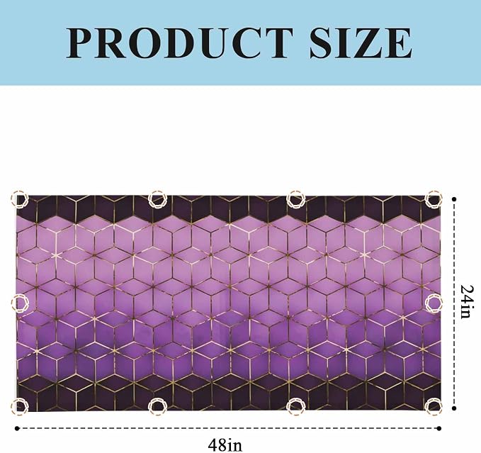 2x4 ft Fluorescent Light Cover for Ceiling Modern Gradient Purple Geometric - Image 3