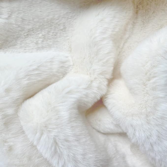 ORINOVA White Fluffy Faux Rabbit Fuzzy Fur Rug for Living Room Machine Washable Shaggy 2x8 Runner Rug for Bedroom Nursery Rectangle Rugs
