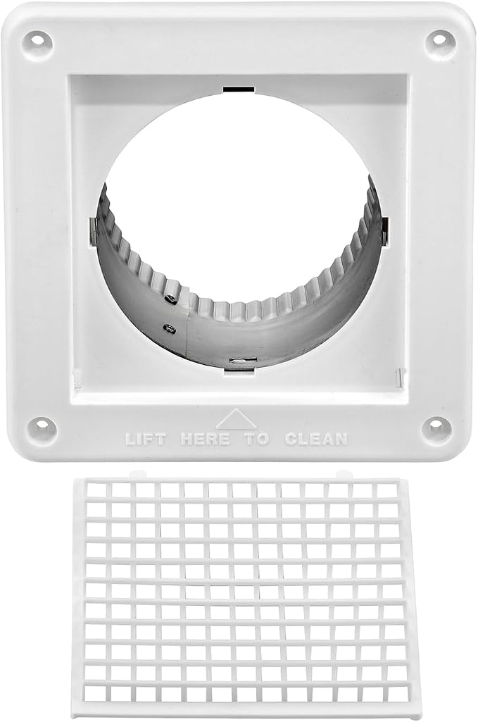 Lambro 674W-ML 4-In. White Plastic Fresh Air Intake Vent - Image 2