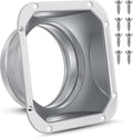 Zonon 1 Pcs 4 Inch Duct Connector Flange Metal Straight Pipe Flange Square to by Zonon
