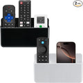 2Pcs Remote Control Holder Wall Mount, TV Remote Caddy Box Hollow Bottom Slot by BuyNow