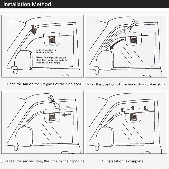 Solar Powered Car Window Exhaust Fan | 3 Fan Car Solar Power Air Vent Radiator - Image 8