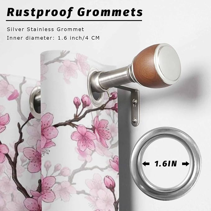 Cherry Flowers Outdoor Curtains - Image 2